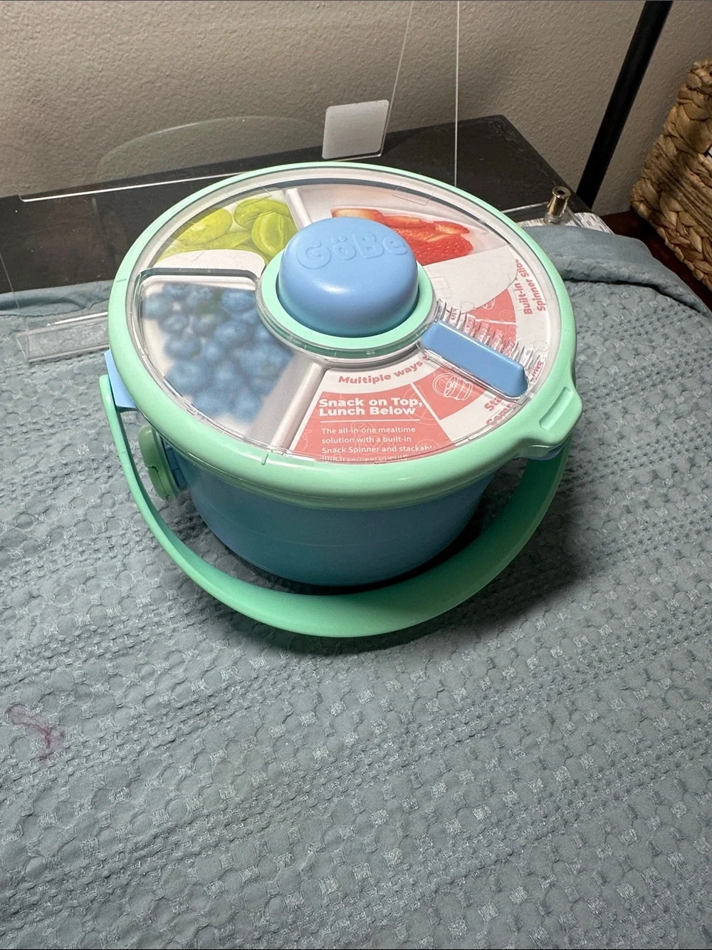 GoBe Stackable Snack Container in Mint Green & Sky Blue NWT